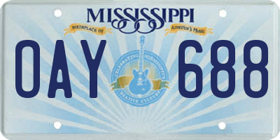 MS license plate OAY688