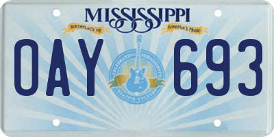 MS license plate OAY693