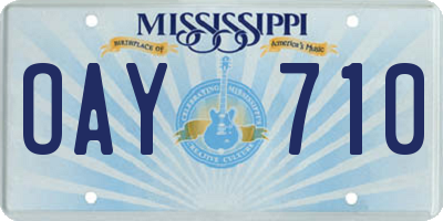 MS license plate OAY710
