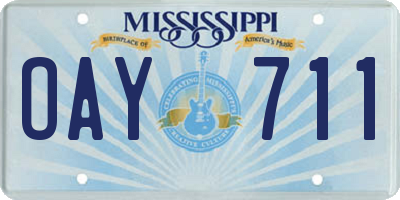 MS license plate OAY711