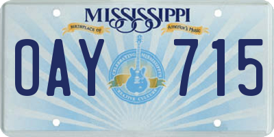 MS license plate OAY715