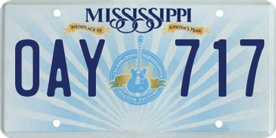 MS license plate OAY717