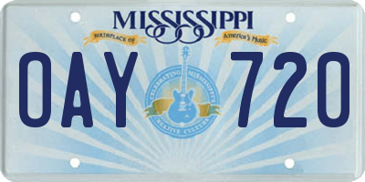 MS license plate OAY720