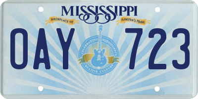 MS license plate OAY723