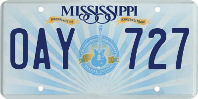 MS license plate OAY727