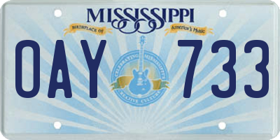MS license plate OAY733