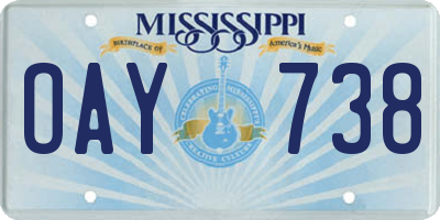 MS license plate OAY738