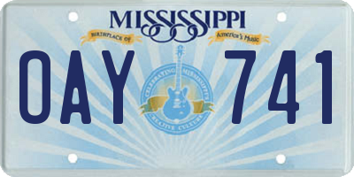 MS license plate OAY741
