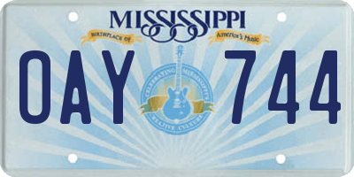 MS license plate OAY744