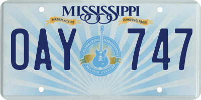 MS license plate OAY747
