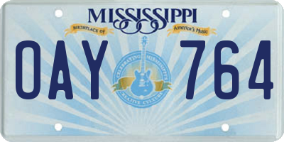 MS license plate OAY764