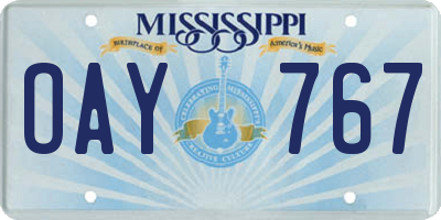 MS license plate OAY767