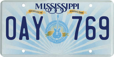 MS license plate OAY769