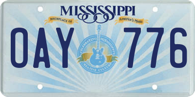 MS license plate OAY776