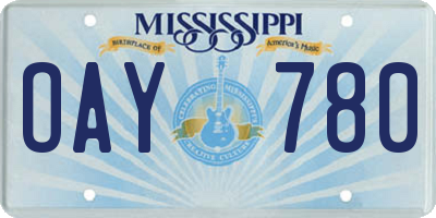 MS license plate OAY780