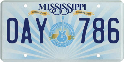 MS license plate OAY786