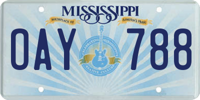 MS license plate OAY788