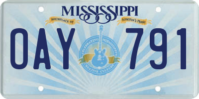 MS license plate OAY791