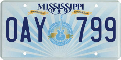 MS license plate OAY799