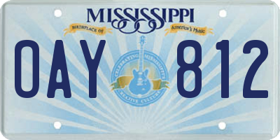 MS license plate OAY812