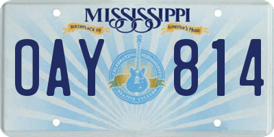 MS license plate OAY814