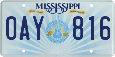 MS license plate OAY816