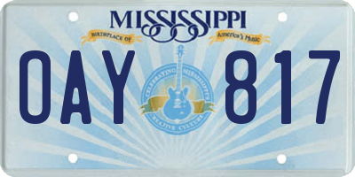 MS license plate OAY817
