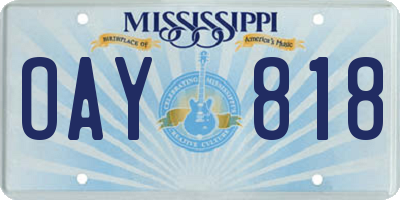 MS license plate OAY818