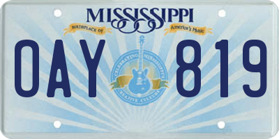 MS license plate OAY819