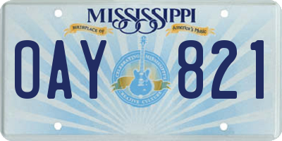 MS license plate OAY821