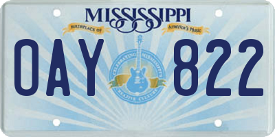 MS license plate OAY822