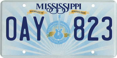 MS license plate OAY823