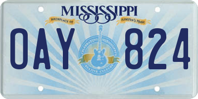 MS license plate OAY824