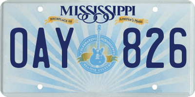 MS license plate OAY826