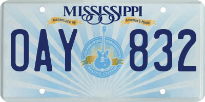 MS license plate OAY832
