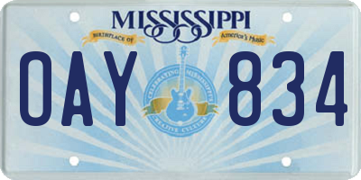 MS license plate OAY834