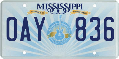 MS license plate OAY836