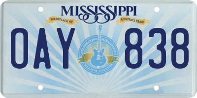 MS license plate OAY838