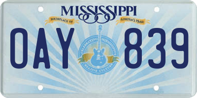 MS license plate OAY839