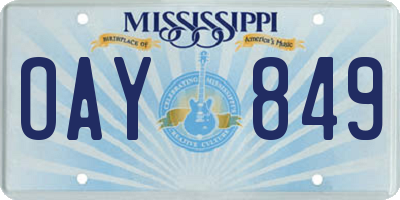 MS license plate OAY849