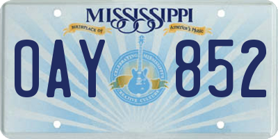 MS license plate OAY852