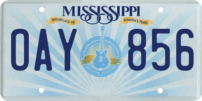 MS license plate OAY856