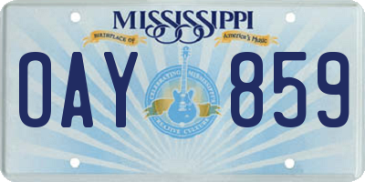 MS license plate OAY859