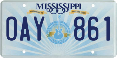 MS license plate OAY861