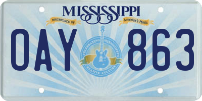 MS license plate OAY863
