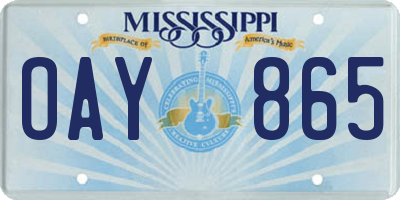 MS license plate OAY865