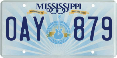 MS license plate OAY879