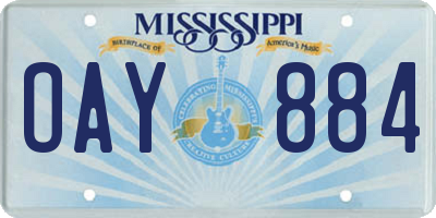 MS license plate OAY884