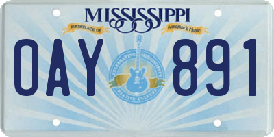 MS license plate OAY891