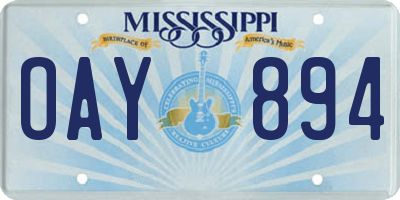 MS license plate OAY894